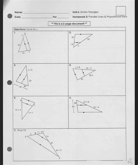 How to Find the Answer Key for Unit 6 Similar Triangles Homework 5